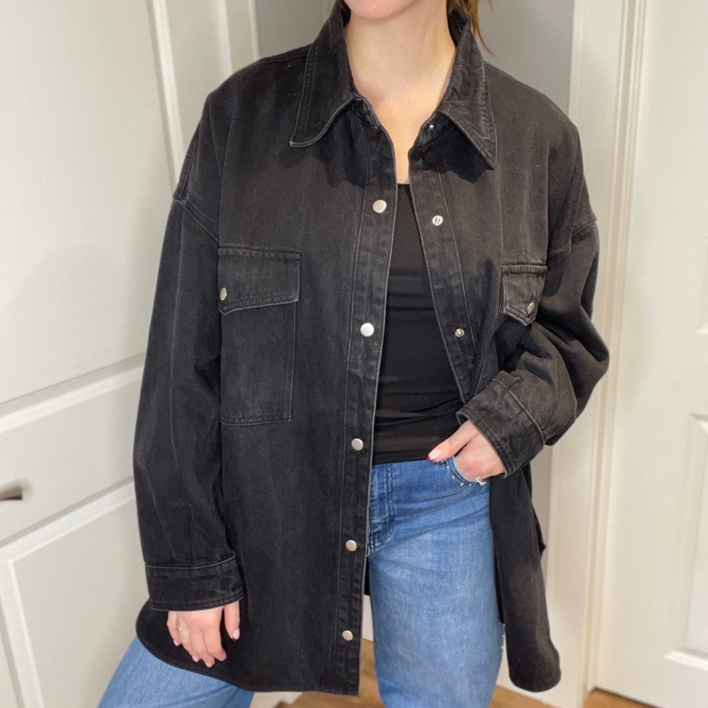 Brunette The Label Shania Black Denim Jacket - Picture 2 of 4